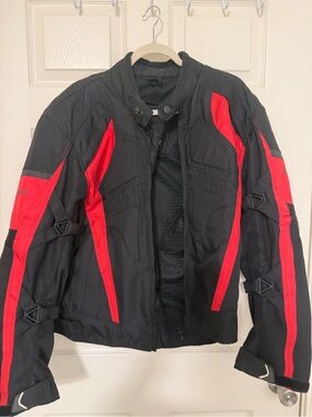 Men's Black & Red Motorcycle Jacket